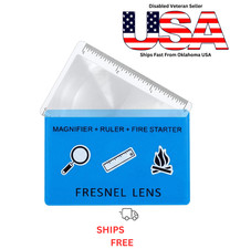 Credit Card Magnifier 4X Magnification with BLUE Protective Sleeve Ships Free