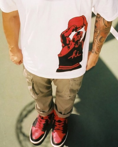 In4mation Hi Bred Jordan White/Red Graphic Tee Shirt Streetwear Sz Large Hawaii - Picture 6 of 6