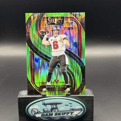 2024 Panini Select - Premier Level Baker Mayfield #108 Neon Green Shock Prizm...