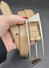 Vintage GIANNI VERSACE ISTANTE beige leather belt size 80/32 Made in Italy