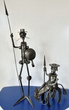 Sculptures en Acier De MICHEL JARRY Don Quixote & Sancho Panza 50/71cm Années 60