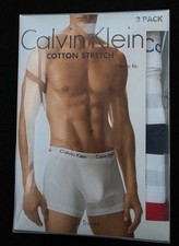 Calvin Klein Men’s CK Cotton Stretch Classic Fit Trunks 3 Pack Sixe L