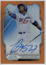 2019 Cristian Santana Bowman Sterling Orange Refractor  Auto  RC 2/75 (D467)