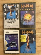 Def Leppard Cassette Tape Lot TESTED Pyromania High N Dry On Through Night 4x