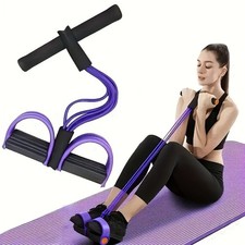 6-Tube Pedal Resistance Band Fitness Rope for Yoga Stretching Leg Training