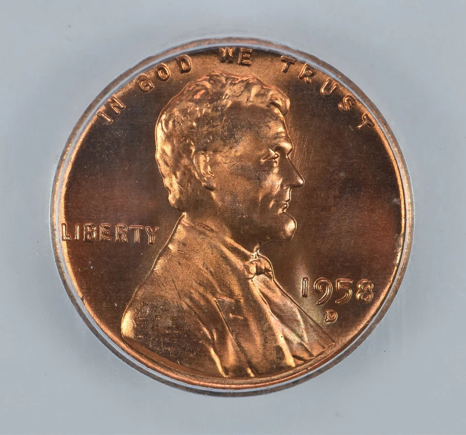 1958-D Lincoln Wheat Cent MS67 RD ICG *1995 - Image 3 of 4