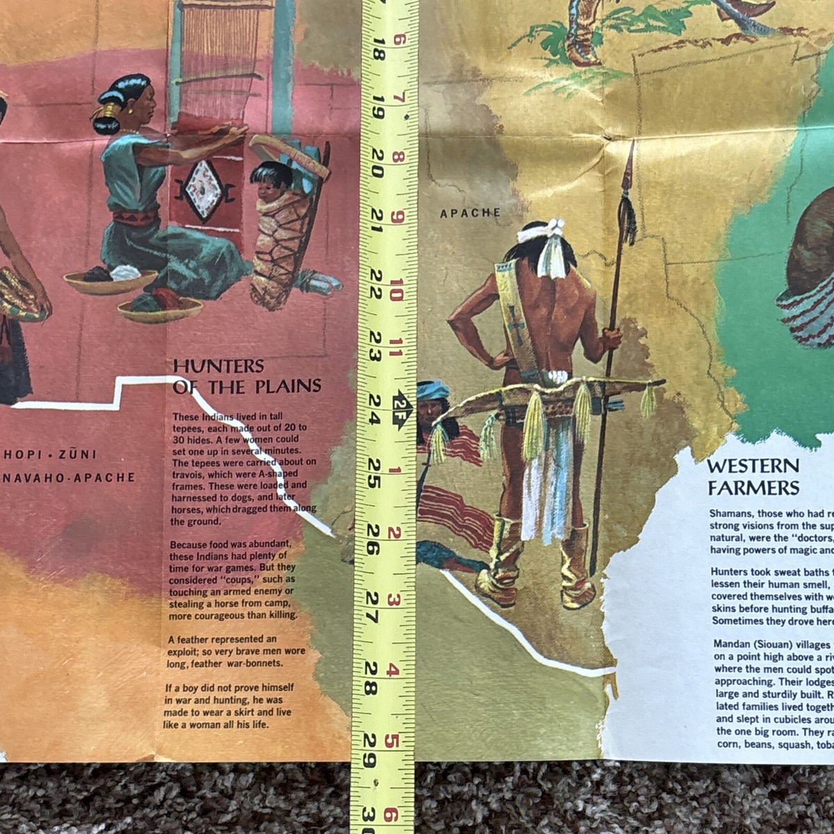 1650 US Map Indian Tribes In 1650 Native American Historical Poster - Foto 2