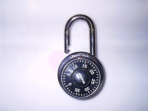 Master Lock genuine combination padlock (various colors) with combination Used
