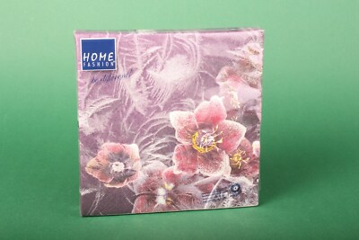 Home Fashion Servietten ''Icy Christmas Rose'' Lunch 33x33 20St. Weihnachten X-Mas