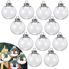 12 pcs Hanging Clear Plastic Fillable Ornaments Balls for Crafting DIY,Round ...