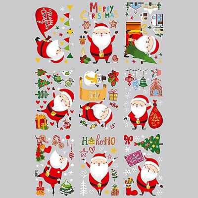 Christmas Window Clings 9 Sheet, 120 PCS Party Complete Christmas Window Clings