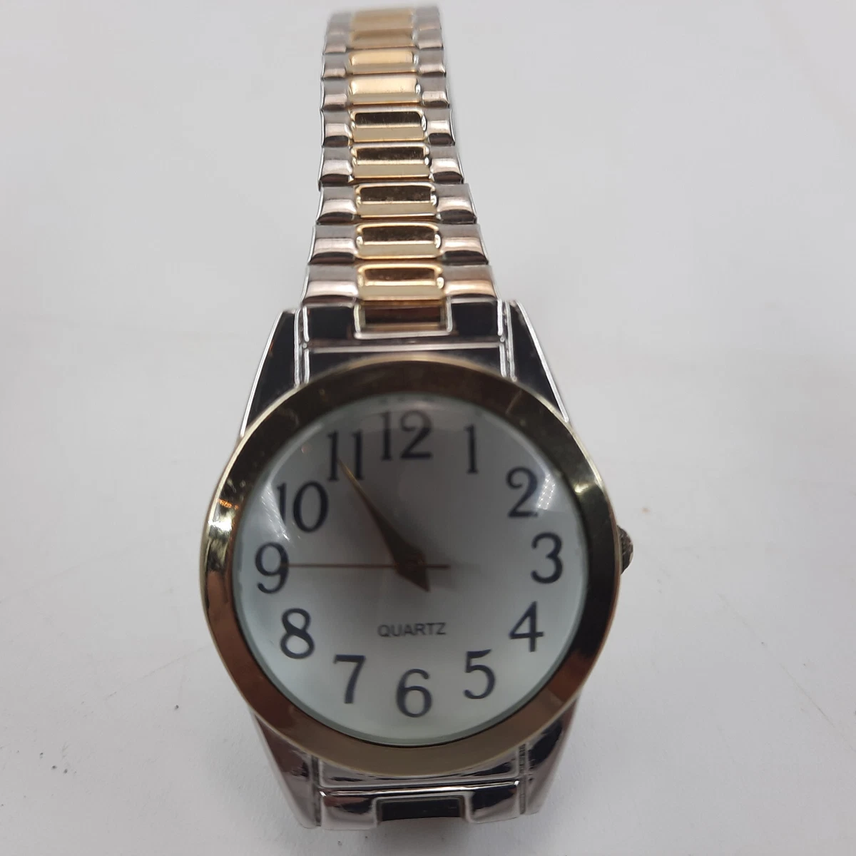 Quartz Watch Gold Silver Tone Band Women s Vintage M.Z. Berger WS17B UNTESTED