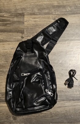 Leather Sling Bag Backpack 4 Men & Women Crossbody Shoulder Chest Day Pack NEW