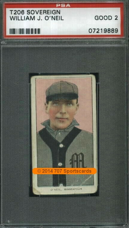 1910 T206 ML William O'Neil PSA 2 (9889) Sovereign 350
