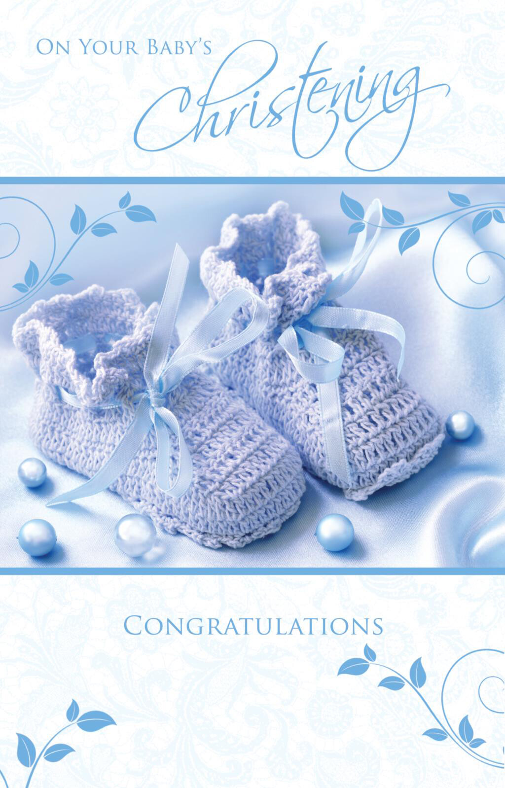 Baby Boy Christening Greeting Card Baptism By Cherry Orchard