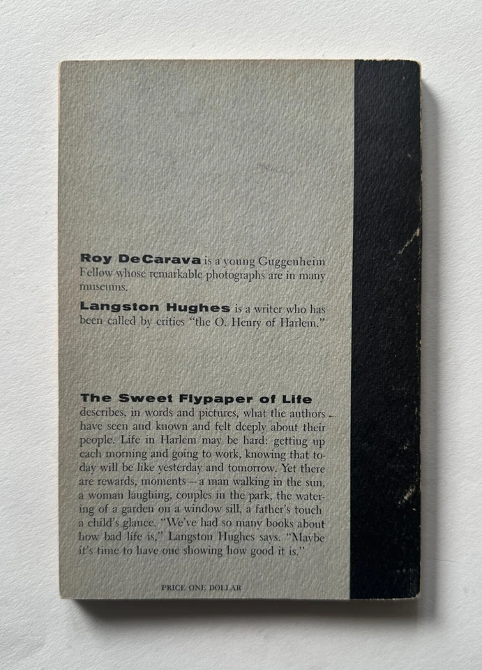 R. DeCarava/L. Hughes THE SWEET FLYPAPER OF LIFE | 1955 First Printing Paperback - Image 2 of 4