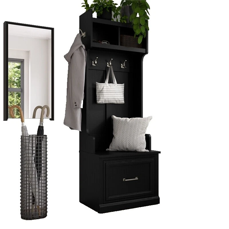 Abrigo tradicional Negro bastidores y sombreros