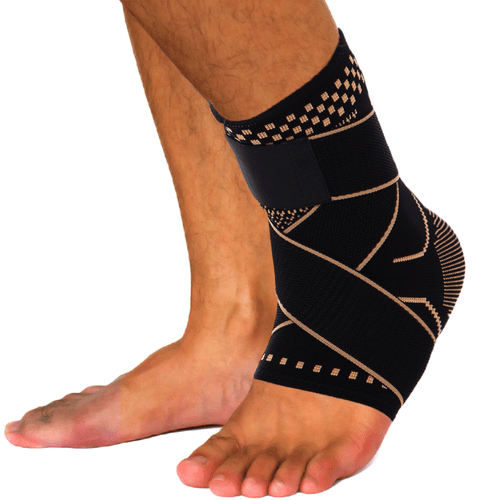 Copper Ankle Support Brace Compression Sleeve Plantar Fasciitis Pain Relief Foot - Picture 12 of 17