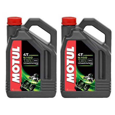 Motul 5100 10W-50 4T 4-Stroke 8L Technosynthese Motor Oil 2 x 4L 104076