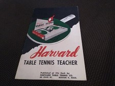 Harvard Table Top Tennis Teacher Booklet Vintage