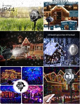 Lumières de Noël extérieures LED neige chute projecteur laser Noël décoration maison - Photo 1/4