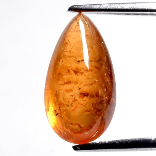 💎 3.39ct Pear Cabochon Natural Orange Spessartite Garnet - Namibia Gem