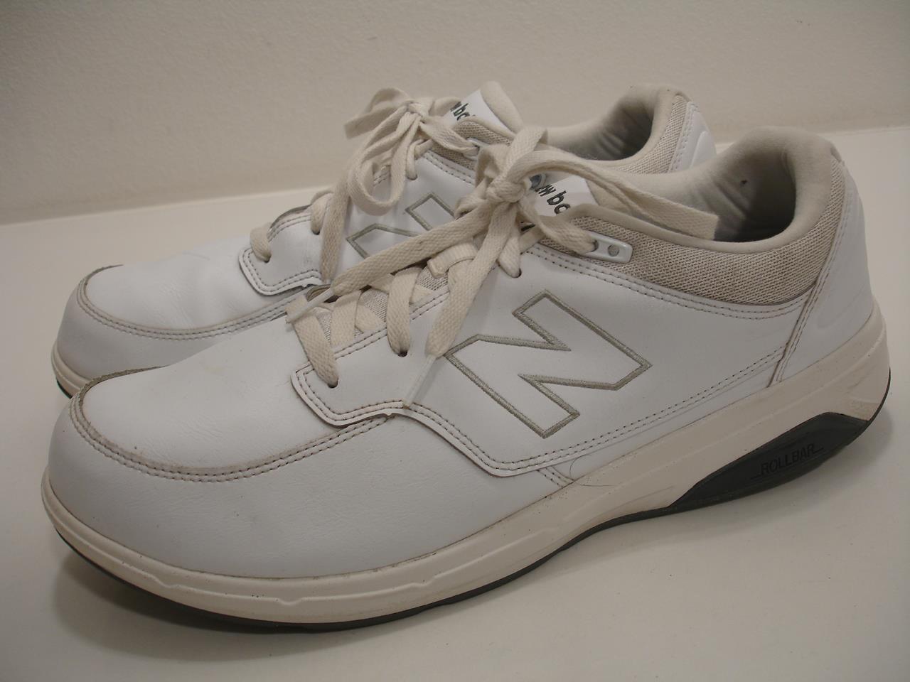 Men's 14 2E W New Balance 813 813v1 MW813 v1 White Leather Shoes Walking Running