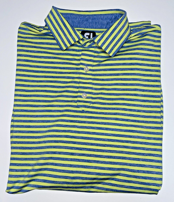MENS XL FOOTJOY GOLF SHIRT EXCELLENT CONDITION yellow and blue  GOLF SHIRT FJ