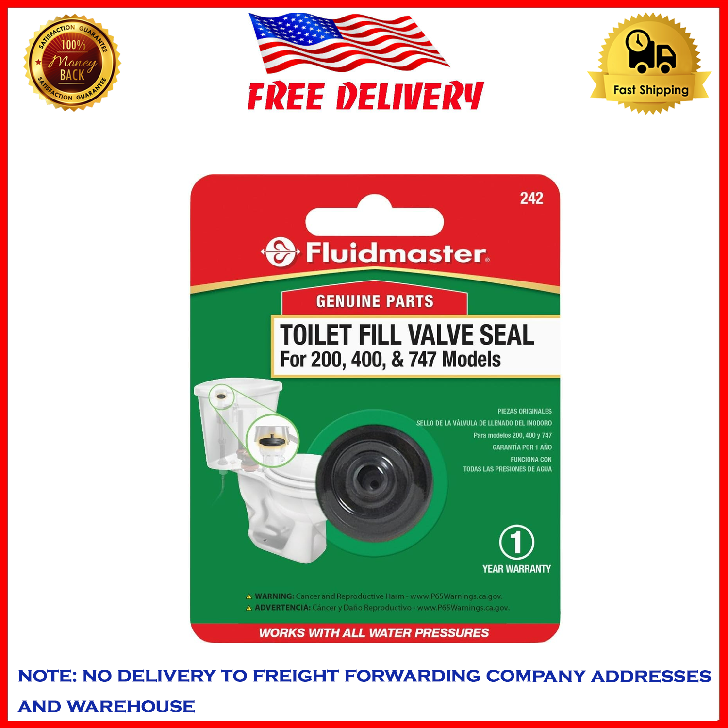 Fluidmaster 242 Toilet Fill Valve Seal Replacement Part, Fits 400A Fill Valve eBay