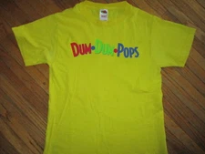 DUM DUMS POPS T SHIRT Suckers Lollipops Spangler Candy Yellow Adult SMALL
