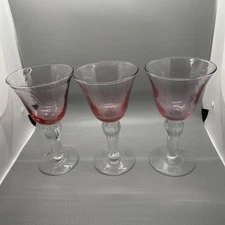 H.C. Fry Pink  Linear Optic 7 “ w/Clear Twisted Stem, Excellent Condition.