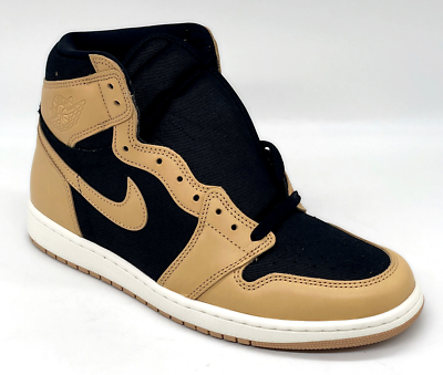 Nike Air Jordan 1 Retro High OG Sneakers Size 10.5 Mens Tan Black