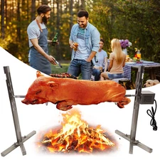 45W 40KGS Spit Roaster Rotisserie Pig Lamb Roast BBQ Portable Outdoor Grill 51"