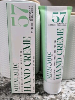 MIIM.MIIC Hand Creme Compound 57 Pistachio Tonka Woods 4 Oz Hyaluronic BNIB
