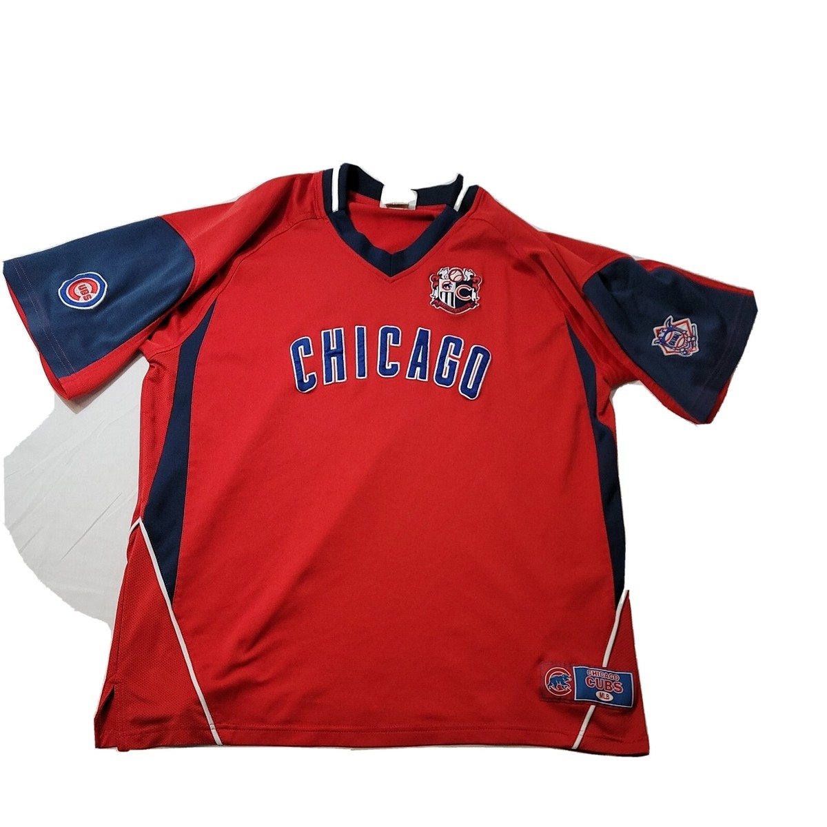 Vintage 90s Streetwear Fashion Lee Sports Chicago Cubs MLB Red Sport Jersey  L