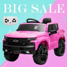Chevrolet Silverado Licensed 12V Ride on Truck Car for Kids Electric Toys Pink