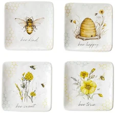 Certified International Bee Sweet 6" Canape/Luncheon Plates Assorted Designs