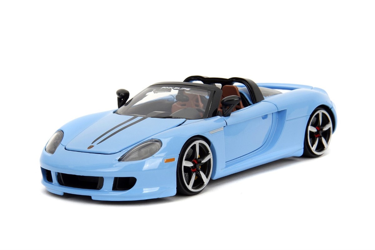 Jada 1:24 Pink Slips Porsche Carrera GT Light Blue Diecast Model
