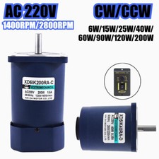 1400/2800RPM 6/15/25/40/60/90/120/200W AC 220V Silent Adjustable Speed Motors