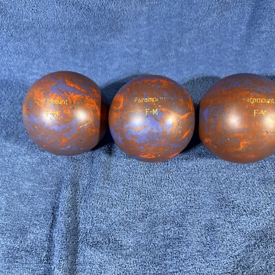 THREE AWESOME PARAMOUNT DUCKPIN BOWLING BALLS DUCK PIN