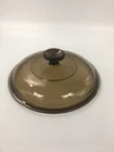 Pyrex 2 Qt Round Lid V-2.5-C Amber/Brown Glass Visions Replacement Lid 8”