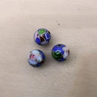 25 Metal Beads, Hand Painted 8mm