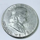 1960 Franklin Silver Half Dollar - 90% Silver- Circulated Coin #5468