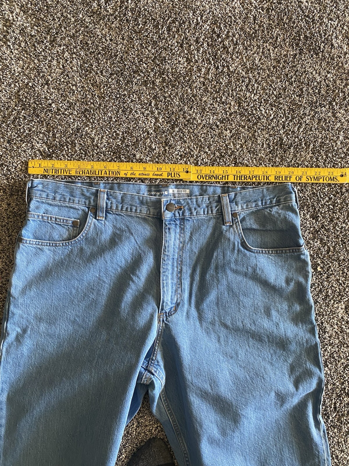 Carhartt Jeans Men's 40x36 Denim Lot 2 Relaxed Fit Medium Wash BD5119-M Straight thumbnail 6