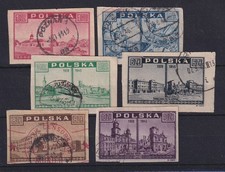 Polen 1945 Warschau klagt an: vor und nach Zerstörung Mi.-Nr. 414-419 Satz O