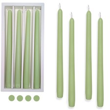 4 PCS Scented Taper Candles 10 Inch Green Candlesticks Long Dinner Decor