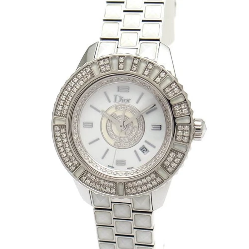 Montre Femme Christian Dior Cristal Lunette Diamant Cadran CD11311CM001 Occasion
