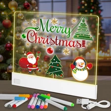 LED Note Board,13.7"x10" Lumiboard LED Drawing Board for Kids, 4 Modes & 7 Co...