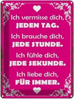 Blechschild 40X30 Cm Ich Vermisse Dich Jeden Tag Spruch Zitat Deko Geschenk Meta