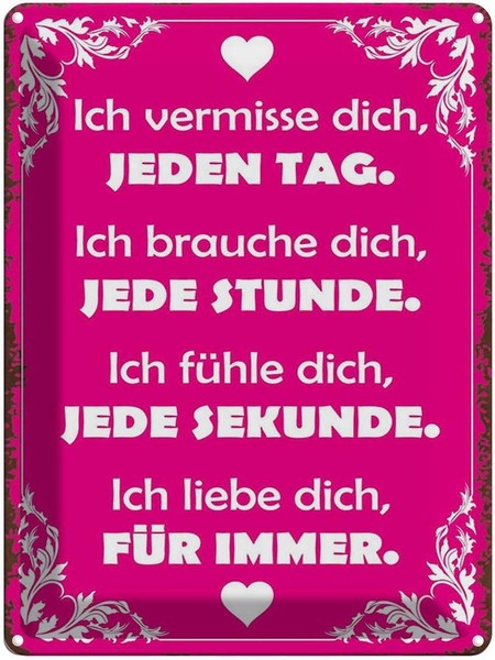 Blechschild 40X30 Cm Ich Vermisse Dich Jeden Tag Spruch Zitat Deko Geschenk Meta-image